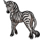 Monochrome the Zebra Unicorn